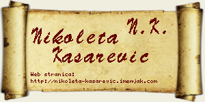 Nikoleta Kašarević vizit kartica